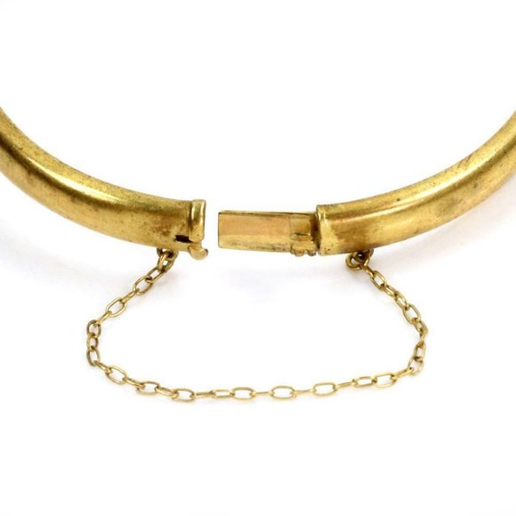 Victorian Turquoise 14k-15k YGold Bangle Bracelet - Picture 4 of 4